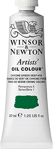 Winsor & Newton 1214147 Artists Ölfarbe - 37ml Tube, Künstler - Ölfarbe mit höchstmöglicher Pigmentierung, höchste Lichtechtheit - Chromgrün Dunkel Farbton