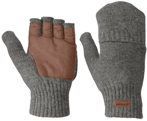 Outdoor Research Men's Lost Coast Fingerless Mitts, Pewter, M