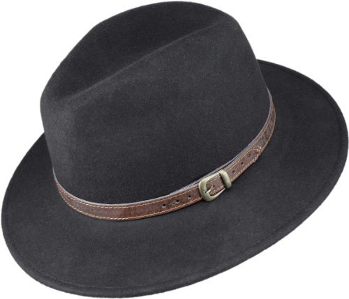 Harrys-Collection Rollbarer Hut mittlere Größe mit braunem Band, Groeße:S