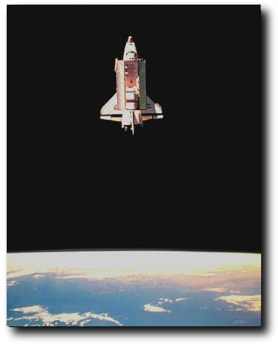 Space Shuttle in Space NASA Educational Wall Decor Art Print Poster (16x20)
