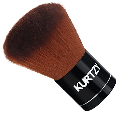 Kurtzy Kabuki Pinsel für Make-Up & Grundierung - 7cm - Synthetisch für Flüssigpuder, Rouge & Cremekosmetik - Premium Kosmetik zum Mischen & Tupfen von Mineralpuder