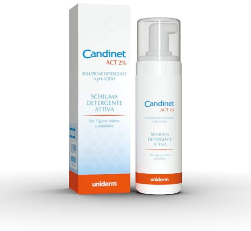 Candinet Act 2% Schiuma Detergente Attiva per Igiene Intima Quotidiana, Azione Acidificante e Riequilibrante dell’Ecosistema Intimo, Flacone da 150 ml