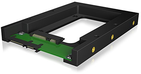 Icy Box IB-2538StS Konverter 1x 2,5 Zoll auf 1x 3,5 Zoll für SATA HDD/SSD, Kunststoff, Messinggewinde, SATA III, schwarz