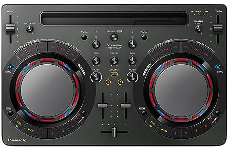 Pioneer DJ DDJ-WeGO4-K - Controlador portátil de DJ - Compatible con iOS (Negro)