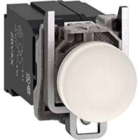 Schneider Electric Pilot light, Harmony XB4,metal, white, 22mm, universal LED, plain lens, 400V AC