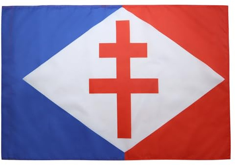 AZ FLAG - Drapeau Forces navales françaises libres - 150x90 cm - Drapeau Marine Militaire France 100% Polyester Avec Fourreau et cordelette - Pavillon 110 g