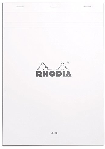 Rhodia Notepad, No18 A4, Lined - White, 8 1/4 x 11 3/4 (18601C)