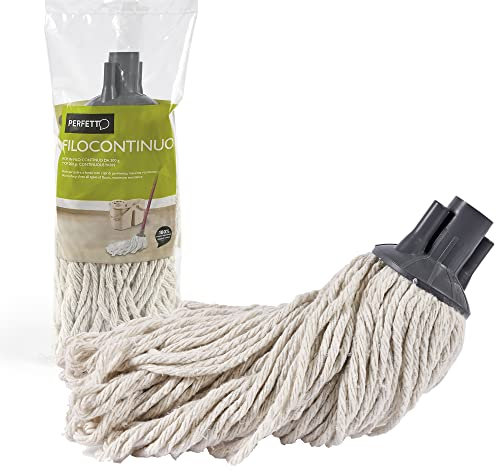 Perfetto Filocontinuo Sistema Lavapavimenti per Pavimenti, Cotone, Bianco, 7x7x28 cm