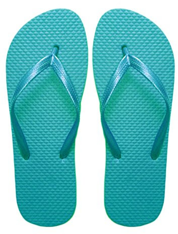 SUGAR ISLAND® Unisex Ladies Girls Mens Summer Beach FLIP Flop Pool SHOES-TURQ-5/6