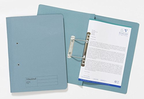 Exacompta - Ref 346-BLUZ - Guildhall - Document Spiral Files, 285gsm Medium Weight Spring Manilla, 355x250mm, Metal Spring Mechanism, Blue Angel Certified - Blue, Pack of 25