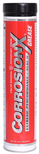 CorrosionX Grease, NLGI #2 Overbased Calcium Sulfonate Complex Grease, Saltwater Resistant Extreme Pressure Lubricant for Marine, Automotive & Industrial Applications, 15oz Tube