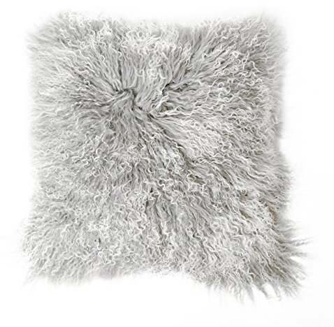 Reissner Lammfelle Tibet Lammfell Kissenbezug langflorig 30x30cm JAY105 Farbe Silber grau (Tops)