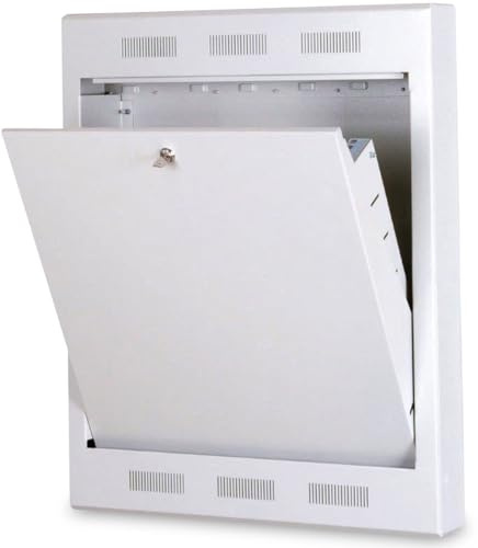 DIGITUS Netzwerkschrank - 19 Zoll Rack Vertikal - 2HE - Traglast 100kg - Nutztiefe 40cm - Unterputz Wandmontage - Grau