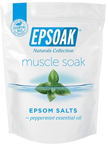 Epsoak Muscle Soak 2 lb. USP Magnesium Sulfate with Peppermint Scent Resealable Epsom Salt Bag, Made in The USA, Cruelty-Free Certified
