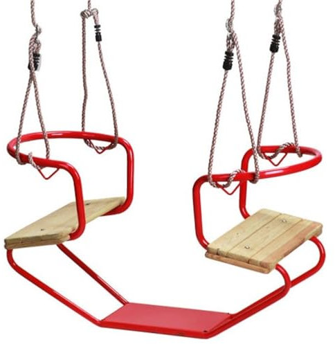 Loggyland Altalena doppia per 2 bambini (rosso)