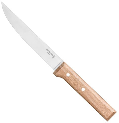 Opinel - N°120 Coltello da Taglio Parallelo - Lama in Acciaio Inossidabile, Arrosto, Coscia di Agnello, Pollame - Manico in Legno di Faggio - Eccellente Presa - Garanzia a Vita