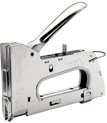 Rapid Grapadora Profesional Manual PRO R28 para Grapas No. 28, Grapadora de Cables con Gatillo Ergonómico, 3 Posiciones Ajustables, Mecanismo y Exterior de Acero, Fabricada en Suecia (20511710)