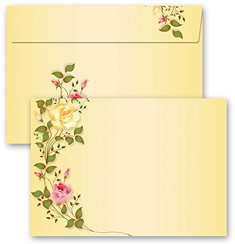 Motif envelopes Flowers Motif, Roses TENDRILS 10 envelopes DIN C6 (162x114 mm) | Paper-Media