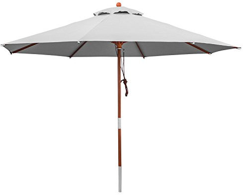 anndora® Sonnenschirm Gartenschirm 3,5 m rund - UV Schutz + Winddach - Silbergrau