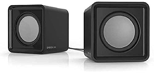 Speedlink TWOXO Stereo PC Speaker - aktive PC Lautsprecher mit 3,5mm Klinkenstecker, 10W, kleine PC Boxen für Desktop, Notebook, Laptop, kabelgebunden, schwarz