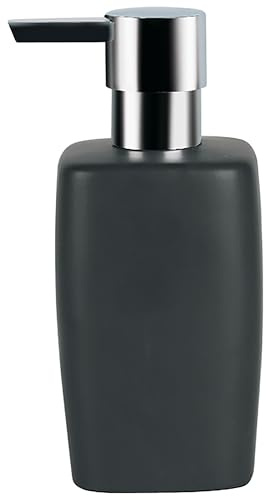 Spirella Tvålpump retro | med rostfri pump | Dispenser för flytande tvål | porslin | 300 ml | Långlivad och robust | Svart