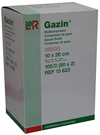 GAZIN Mullkomp.10x20 cm steril 8fach 50X2 St