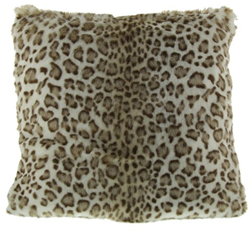 Gözze - Funda de cojín, elegante aspecto de piel, Diseño Leopardo blanco, 50 x 50 cm - Blanco
