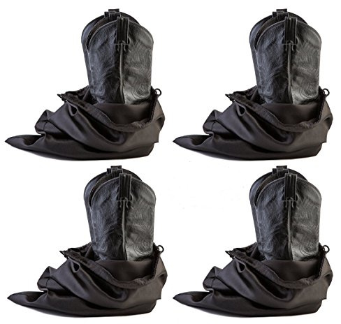 Tuff Guy Travel and Storage Boot Bags, Cowboy Boot Bag, Made of Strong Water Proof Ballistic Nylon w/Locking Drawstring (Black) -Set of 4 Travel Boot Bags, 23 X 19