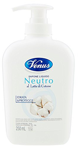 Venus - Sapone Liquido, Viso Mani, Neutro con Latte di Cotone, Idrata e Protegge - 250 ml