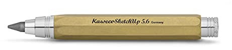 Kaweco SKETCH UP Fallbleistift Brass 5,6 mm 5B I Minenbleistift aus massivem Messing in oktogonalem Design I Druck-Bleistift nachfüllbar aus Metall I Druckminenbleistift 10,3 cm