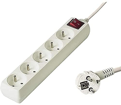 PremiumCord Verlängerungskabel 230V 5m 5 Steckdosen, Netzschalter, pp5k-05