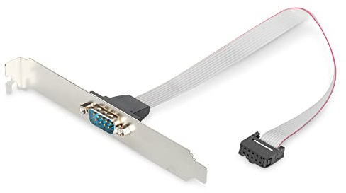 DIGITUS Seriell-Port Slotblech - Adapter-Kabel - IDC 10-Pin zu D-Sub 9 - Buchse zu Stecker - Flachband-Kabel