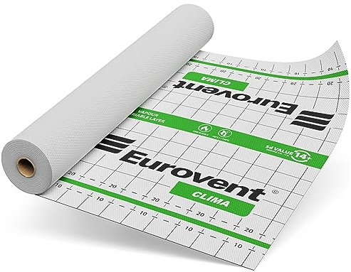 Eurovent Clima: Membrane climatique, frein à vapeur actif, pare-vapeur actif (1 rouleau de 75 m²)
