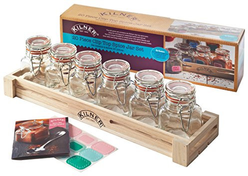 Kilner Spice Jar Set for Storing Spices and Herbs, Lime