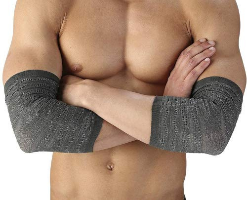 Spikenergy Gomitiera Per Epicondilite Elettro Magnetoterapia - Fascia Gomito Tennista, Per Tendinite, Infiammazioni, Dispositivo Medico Detraibile - Made in Italy, Grigio L