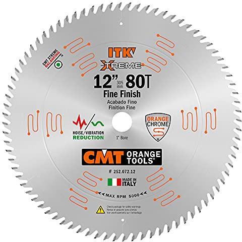 CMT 252.072.12 ITK Xtreme Industrial Fine Cut-Off Saw Blade, 12-Inch x 80 Teeth ATB Grind with 1-Inch Bore