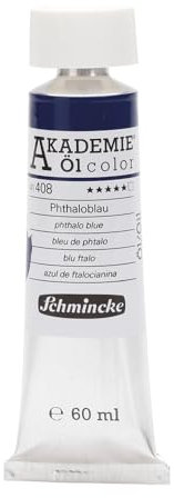 Schmincke – AKADEMIE® Öl color, feine Künstler-Ölfarben, Phthaloblau, 41 408 011, 60 ml Tube, höchst lichtecht, Ölmalerei
