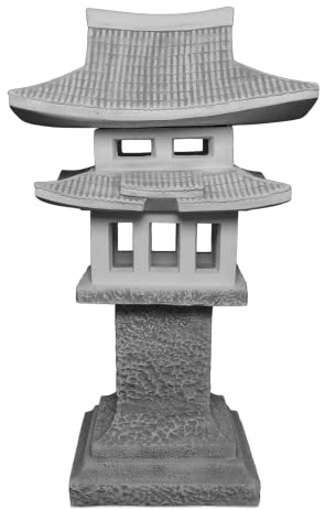 gartendekoparadies.de Riesiges Japanisches Teehaus Steinlaterne, H. 127 cm, 256 kg, Grau, frostsicher aus Steinguss für Außenbereich