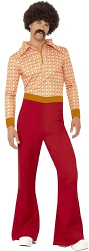 Smiffys Costume Type Authentique des années 70, avec Haut et Pantalon à Taille Haute Halloween