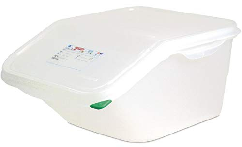 Araven Ingredient Bin, Storage Container for Large Quantity Ingredients, Use in Commercial or Home Kitchen, 4 Gallons, 1 Count, White
