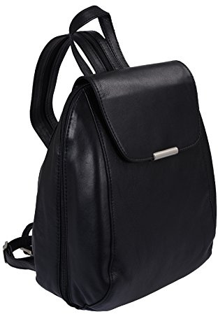 Rucksack LOUANA in Echt-Leder, schwarz, 23x29x14cm