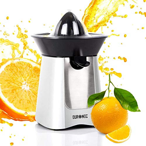 Duronic JE6 SR Presse-agrumes noir de 100 Watts 2 Cônes interchangeables Bec verseur antigouttes Tamis récupérateur de Pulpe Idéal pour jus d'agrumes citrons oranges