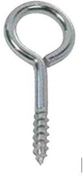 Yacht Steel skruvöga med trätråd, 25 x 12 mm