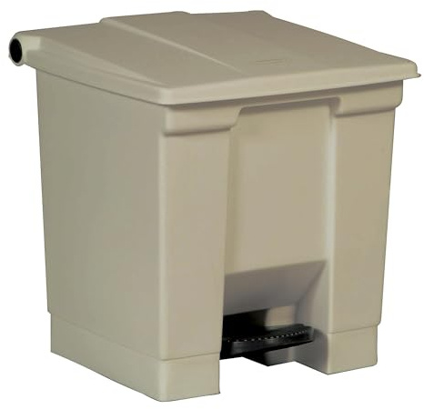 Rubbermaid Beige Step-On Container Food Storage Kitchen Organisation Food Preserving Home 30.5Ltr Hands-Free Operation. 30.5Ltr Capacity