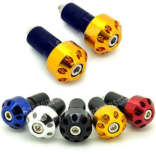 [GT-Speed] Compatible/Replacement for Gold CNC Motorcycle Bar Ends 7/8 Handlebar Grips Plugs Cap