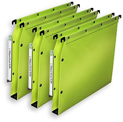 Elba Ultimate PP Lot de 10 Dossiers Suspendus en Polypro Opaque pour Armoire Fond 30mm Vert