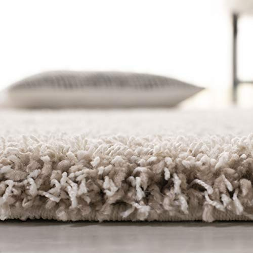 SAFAVIEH California Shag Collection Area Rug - 6'7 x 9'6, Beige, Non-Shedding & Easy to Clean, Ultra Plush Thick Pile, Ideal for Living Room, Bedroom, Dining Space (SG151-1313)