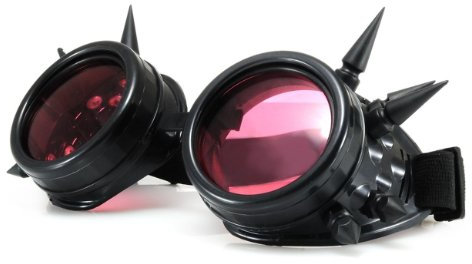 Lunettes de soudage style steampunk âge victorien – Pour gothique et cosplay – Avec piques et verres teintés Morefaz™ protection UV 400 - -