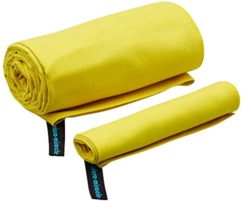 2-Pack Microfiber Towel - XXL Travel Quick Dry and Extra Soft Microfiber Towels, Lightweight and Compact for Gym, Swim Practice, Travel, Backpacking, Camping, RV, Beach, Camping (Yellow)