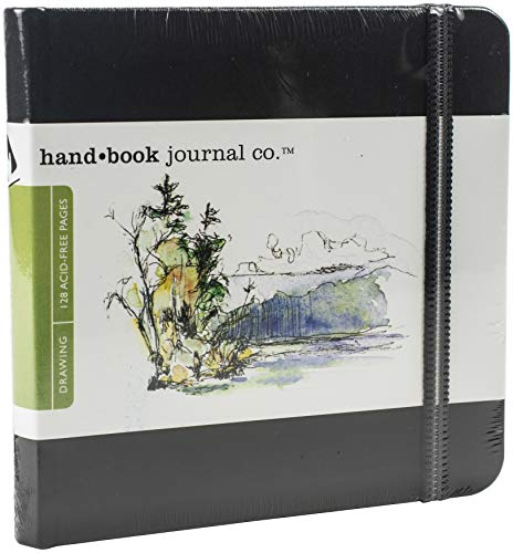 Travelogue Drawing Book, Square 5-1/2 x 5-1/2, Ivory Black Artist Journal
